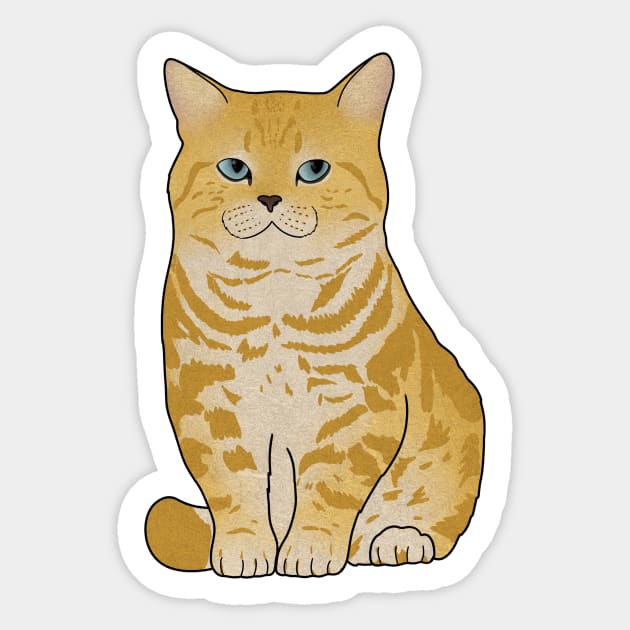 Cute Ginger Tiger Cat, Love Cats Sticker by logiamerch
